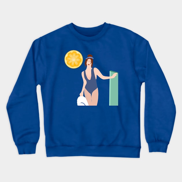 Woman at the beach 9 Crewneck Sweatshirt by Miruna Mares